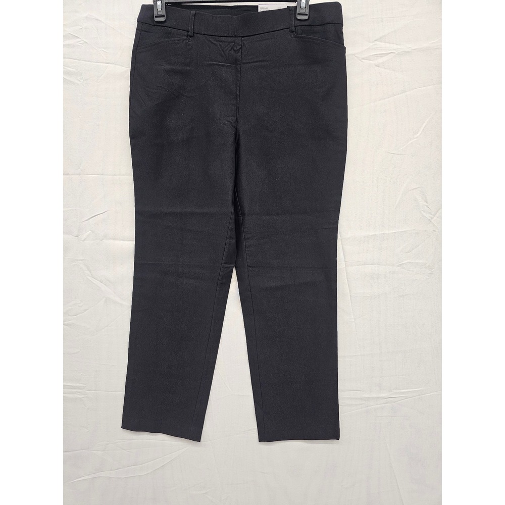 Rafaella Womens Straight Leg Stretch Pants Black Viscose Blend Casual Size 16